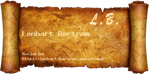 Lenhart Bertram névjegykártya
